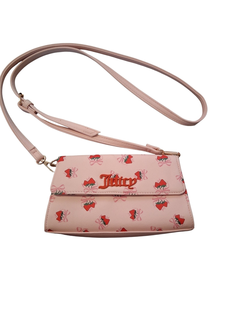 Juicy Couture Pink Strawberry Motif Crossbody Bag